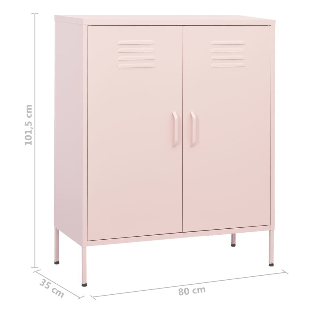 vidaXL hoiukapp, roosa, 80 x 35 x 101,5 cm, teras hind ja info | Elutoa väikesed kapid | kaup24.ee