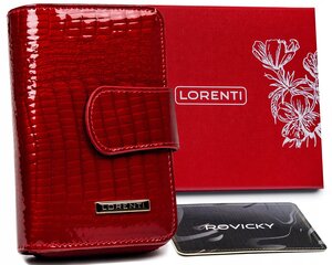 Naiste rahakott naturaalsest nahast Lorenti, punane hind ja info | Naiste rahakotid | kaup24.ee
