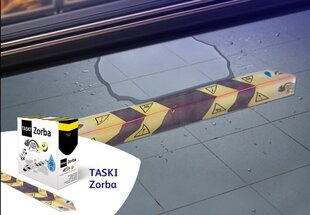 <p><strong>Абсорбирующие полоски TASKI Zorba Leak Lizard 50 шт х 60 см (30м)</strong></p>

<p>Защитная лента TASKI® Zorba - Профессиональное решение для контроля утечек и разливов</p>

<p>TASKI Zorba от Diversey - это защитная лента с высокой абсорбирующей способностью, предназначенная для контроля утечек и разливов воды.</p>

<p>• Быстро и эффективно впитывает жидкости</p>

<p>• Полоска шириной 60 см абсорбирует до 2 л жидкости</p>

<p>• В одной упаковке 50 полосок</p>

<p>• Индикатор насыщения не допускает неэкономного расходования ленты</p>

<p>• Яркий дизайн несет сигнальную функцию</p>

<p>• Снижает риски поскальзываний и падений</p>

<p>Просто поместите ленту под холодильник, у кулера, под сушилкой для рук или под раковиной в туалете.</p>
 цена и информация | Принадлежности для уборки | kaup24.ee