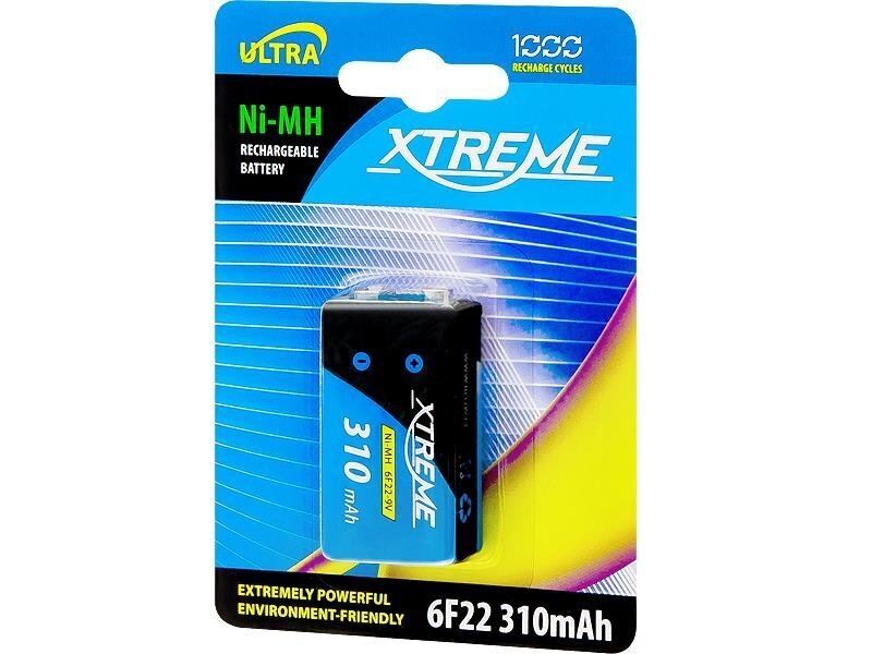 Xtreme rechargeable aku 9V 310mAh 6F22 hind ja info | Akud, patareid fotoaparaatidele | kaup24.ee