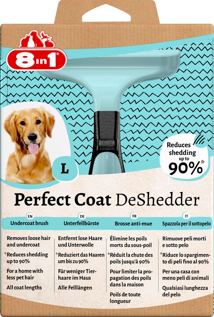 8in1 Perfect Coat Deshedder furminator suurtele koertele hind ja info | Hooldusvahendid loomadele | kaup24.ee