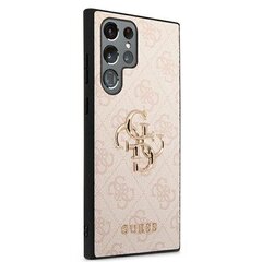 Оригинальный чехол GUESS с крупным металлическим логотипом для Samsung Galaxy S22 Ultra, розовый цена и информация | Чехлы для телефонов | kaup24.ee