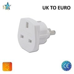 HQ Переходник сетевого гнезда UK (Аглия) 3pin на Euro стандарт 2Pin UK на EU адаптер Белый (OEM) цена и информация | Адаптеры и USB-hub | kaup24.ee