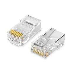 UGREEN NW110 Ethernet, RJ45 Plug, 8P/8C, Cat.5/5e, UTP (100pcs.) цена и информация | Кабели и провода | kaup24.ee