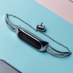 Fusion Metal Bracelet rihm kellaks Xiaomi Mi Band 3 / 4 / 5 / 6 hõbedane hind ja info | Nutikellade ja nutivõrude tarvikud | kaup24.ee