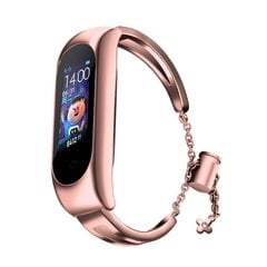 Fusion Metal Bracelet rihm kellaks Xiaomi Mi Band 3 / 4 / 5 / 6 roosa kuld hind ja info | Nutikellade ja nutivõrude tarvikud | kaup24.ee