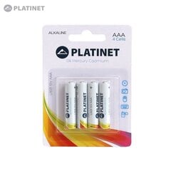 Батарейки AAA Platinet ALKALINE PRO, 4 шт цена и информация | Батареи | kaup24.ee