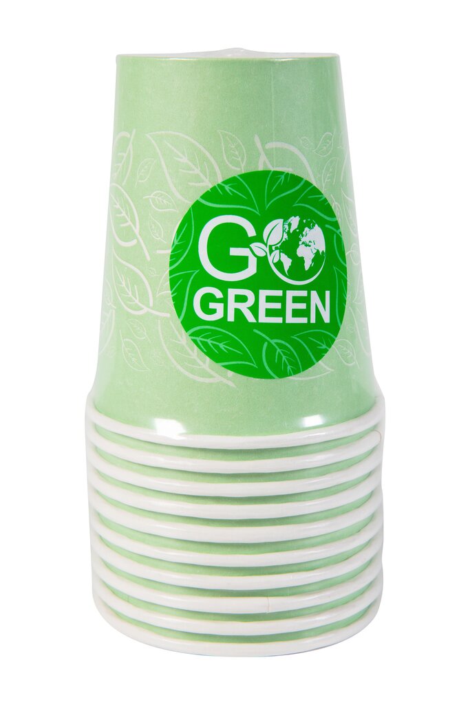 Orgaanilise Go Green klaasid, 250 ml, 10 tk. hind ja info | Ühekordsed nõud | kaup24.ee