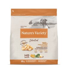 Сухой корм с курицей свободного выгула для взрослых собак Nature's Variety Dog Selected Mini  Free Range Chicken, 0.6 кг цена и информация | Сухой корм для собак | kaup24.ee