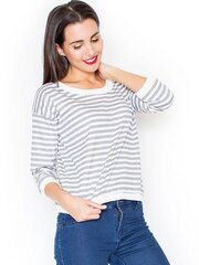 Naiste pluus Katrus, hall/valge hind ja info | Naiste pluusid, särgid | kaup24.ee