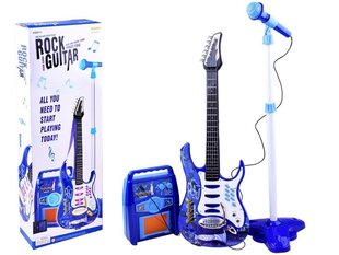 Elektriline kitarr mikrofoniga, sinine hind ja info | Arendavad mänguasjad | kaup24.ee