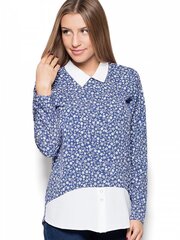 Naiste pluus Katrus 63857, sinine/valge hind ja info | Naiste pluusid, särgid | kaup24.ee