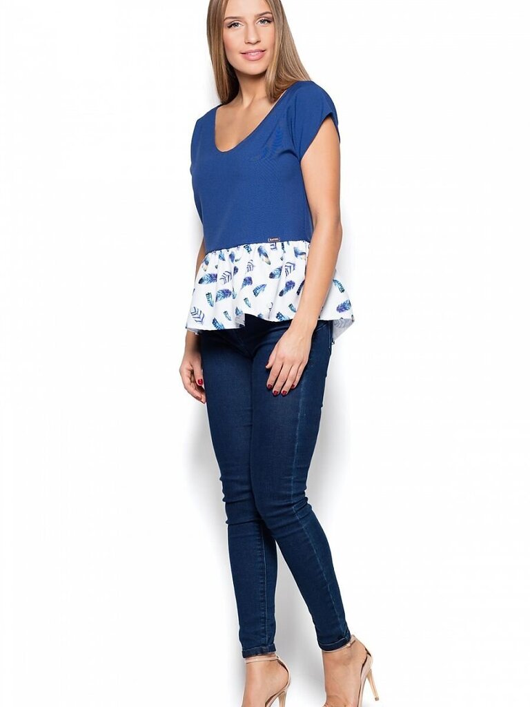 Naiste pluus Katrus, sinine/valge hind ja info | Naiste pluusid, särgid | kaup24.ee