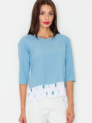 Женская блузка Figl M233, белая/синяя цена и информация | Женские блузки, рубашки | kaup24.ee