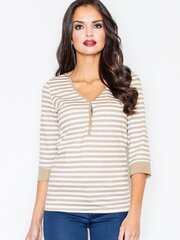 Блузка для женщин Figl, белая/коричневая цена и информация | Женские блузки, рубашки | kaup24.ee