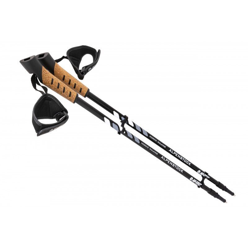 Anti-shock kokkupandavad matkakepid, Hi-Tec, ALPENSTOCK, must, 85-135 cm hind ja info | Käimiskepid | kaup24.ee