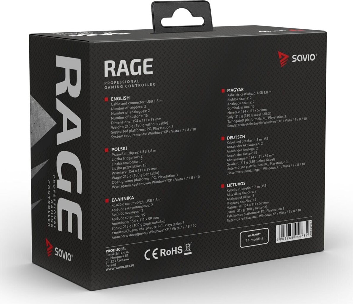 Savio Gaming Controler Rage/W hind ja info | Mängupuldid | kaup24.ee