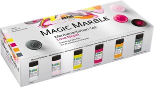 Marmorist värvikomplekt, Kreul Magic Marble Marbling Love Neon hind ja info | Kunstitarbed, voolimise tarvikud | kaup24.ee
