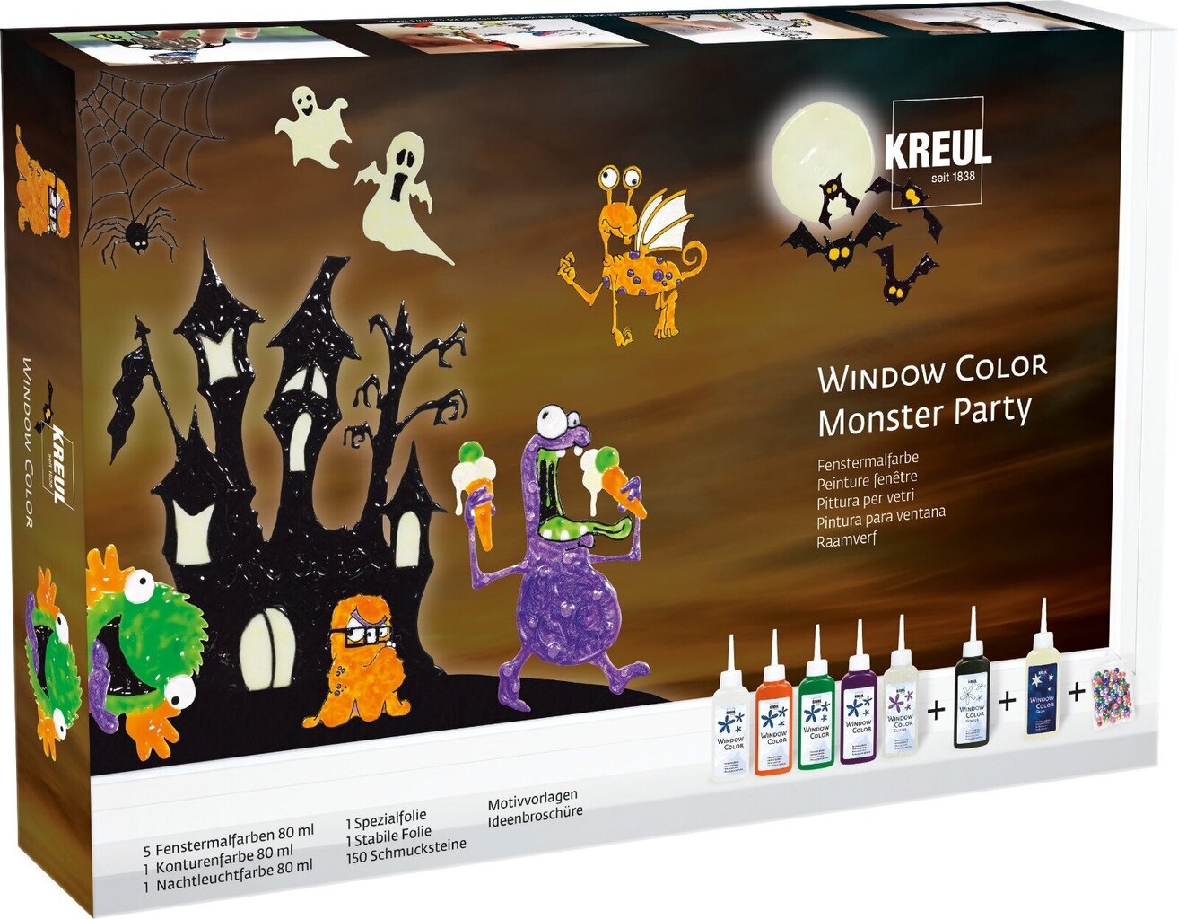Klaasivärvi komplekt, Kreul Set Monster Party цена и информация | Kunstitarbed, voolimise tarvikud | kaup24.ee