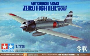 Конструктор Tamiya - Mitsubishi A6M3 Zero Fighter Model 32 (Hamp), 1/72, 60784 цена и информация | Конструкторы и кубики | kaup24.ee