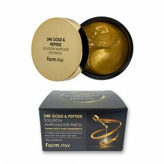 Silmamask Farm Stay 24K Gold & Peptide Solutionampoule Eye Patch, 90 g hind ja info | Näomaskid, silmamaskid | kaup24.ee