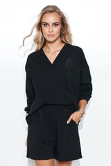 Makadamia lühikeste pükste ja pluusi komplekt, must hind ja info | Naiste kostüümid | kaup24.ee