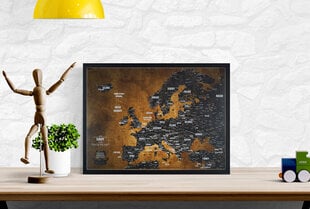 Euroopa kaart nööpnõeltega, 42 x 29,7 cm цена и информация | Карты мира | kaup24.ee