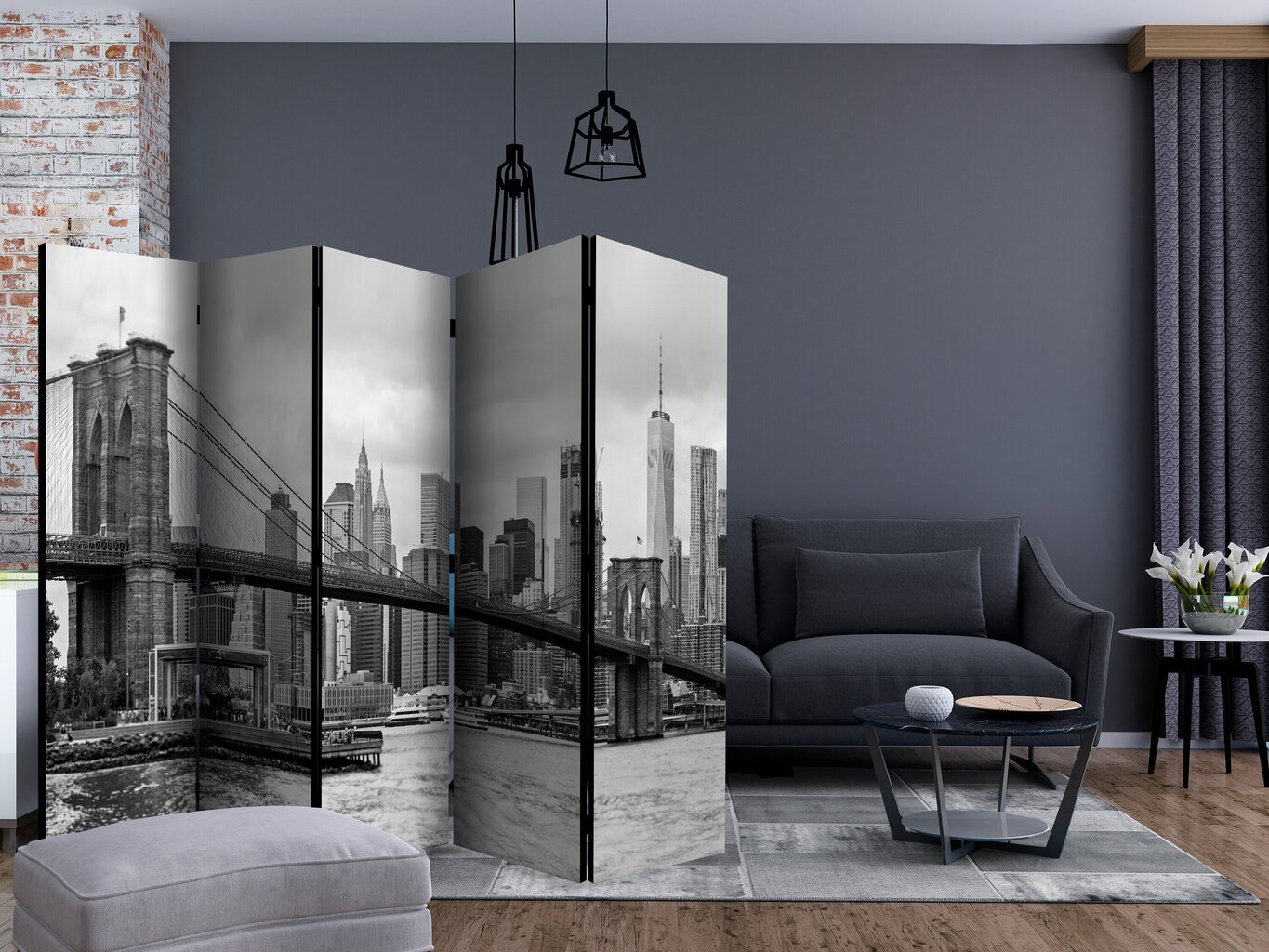 Ruumijaotur - Road to Manhattan (Black and White) II [Room Dividers] hind ja info | Sirmid ja vaheseinad | kaup24.ee