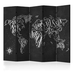 Ruumijaotur - Retro Continents (Black) II [Room Dividers] hind ja info | Sirmid ja vaheseinad | kaup24.ee