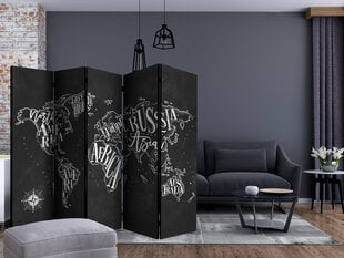 Ruumijaotur - Retro Continents (Black) II [Room Dividers] hind ja info | Sirmid ja vaheseinad | kaup24.ee