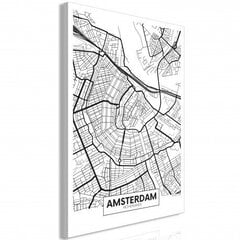 Картина Map of Amsterdam цена и информация | Картины, живопись | kaup24.ee
