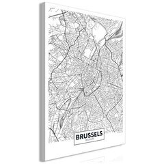Maal - Map of Brussels (1 Part) Vertical hind ja info | Seinapildid | kaup24.ee