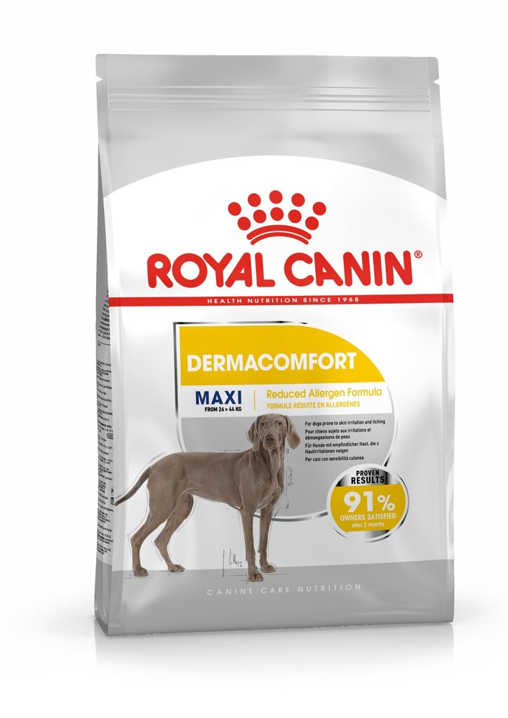 Royal Canin tundliku nahaga koertele Maxi Dermacomfort, 10 kg цена и информация | Kuivtoit koertele | kaup24.ee