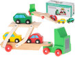 Puidust traktor autodega hind ja info | Arendavad mänguasjad | kaup24.ee