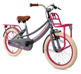 Детский велосипед Supersuper Lola, 18'', 28 см, серый/розовый цена и информация | Велосипеды | kaup24.ee