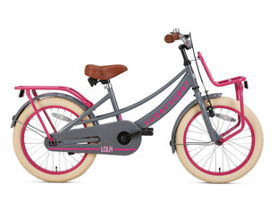 Laste jalgratas Supersuper Lola, 18'', 28 cm, hall/roosa hind ja info | Jalgrattad | kaup24.ee
