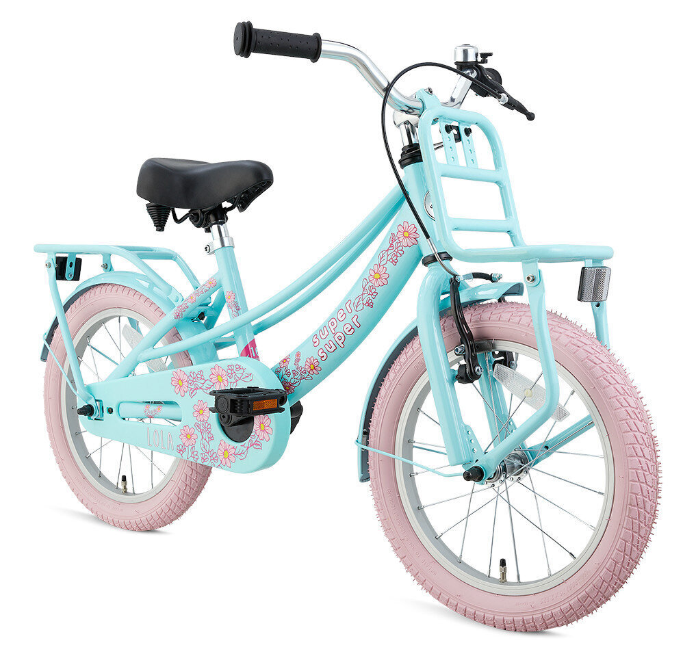 Laste jalgratas Supersuper Lola, 18'', 28 cm, sinine/roosa цена и информация | Jalgrattad | kaup24.ee