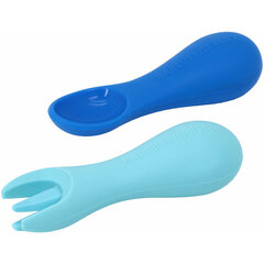 Silicone Palm Grasp Spoon & Fork Set - Lucas hind ja info | Laste sööginõud | kaup24.ee