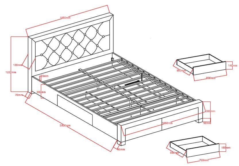 Voodi Bia 160x200 cm hind ja info | Voodid | kaup24.ee