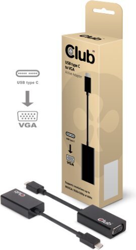 Club 3D CAC-1502, USB-C/VGA, 0.15 m hind ja info | Kaablid ja juhtmed | kaup24.ee