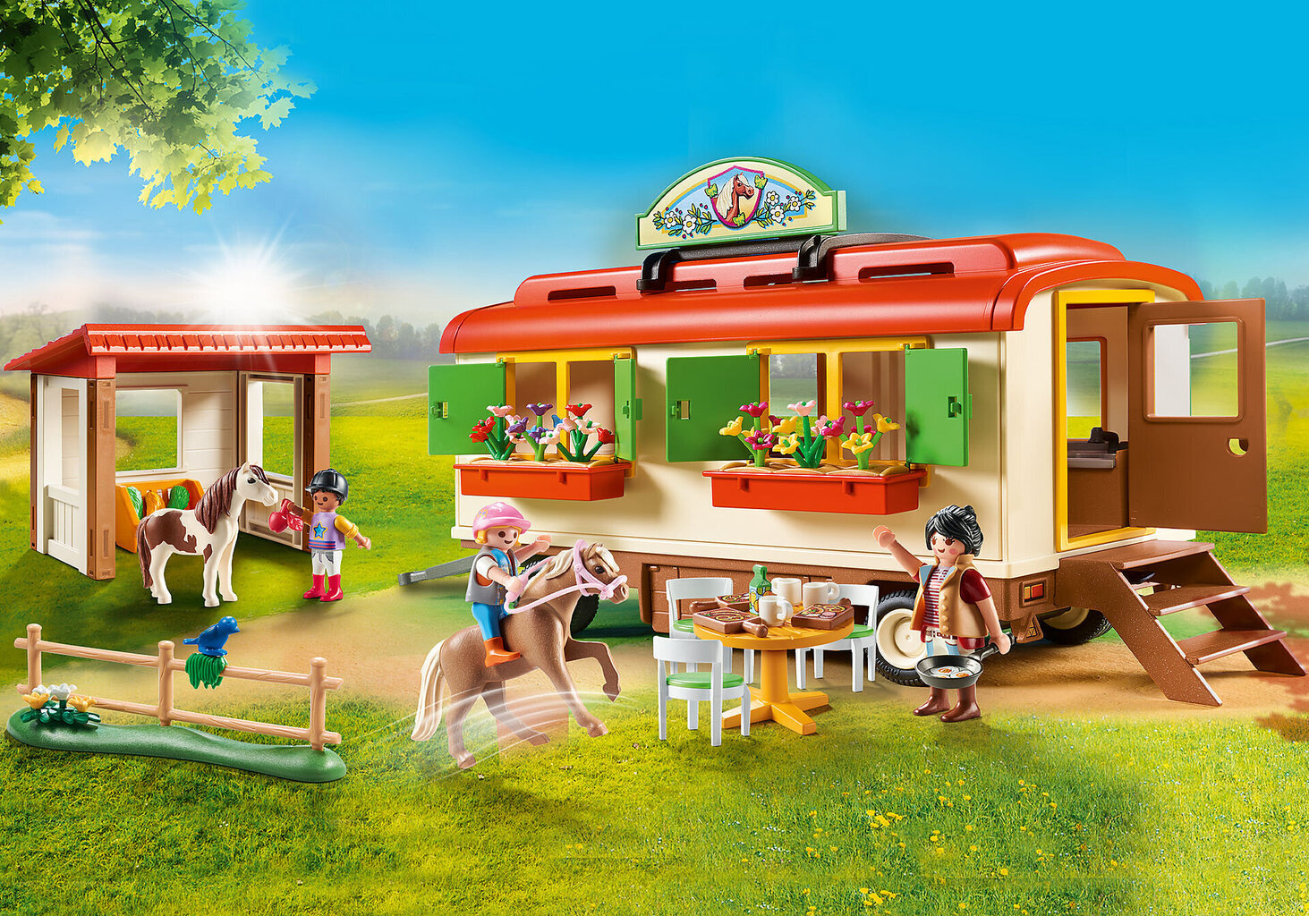 70510 Playmobil, ponide juures telkimine vaguniga hind ja info | Klotsid ja konstruktorid | kaup24.ee