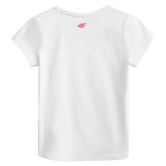 Футболка для девочек 4F Jr HJL21JTSD005A10S, белая цена и информация | Рубашки для девочек | kaup24.ee