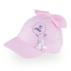 Tüdrukute puuvillane ühekordne nokamüts TuTu, roosa hind ja info | Tüdrukute mütsid, sallid, kindad | kaup24.ee