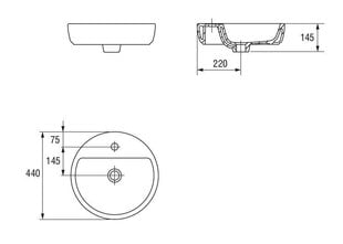 Valamu Cersanit Caspia Ring 44 x 44 цена и информация | Раковины | kaup24.ee