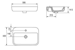Раковина Caspia Square 60cm цена и информация | Раковины | kaup24.ee