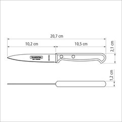 Tramontina Ultracorte 4'' puu- ja juurviljanuga цена и информация | Ножи и аксессуары для них | kaup24.ee