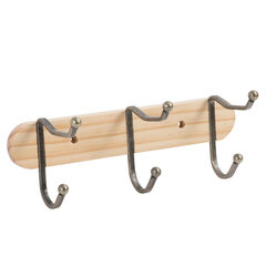 Вешалка МДФ, 3 крючка, деревянная цена и информация | Аксессуары для ванной комнаты | kaup24.ee