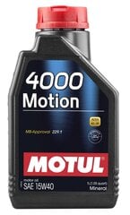 Mootoriõli Motul 4000 Motion 15W40, 102815, 1 l hind ja info | Mootoriõlid | kaup24.ee