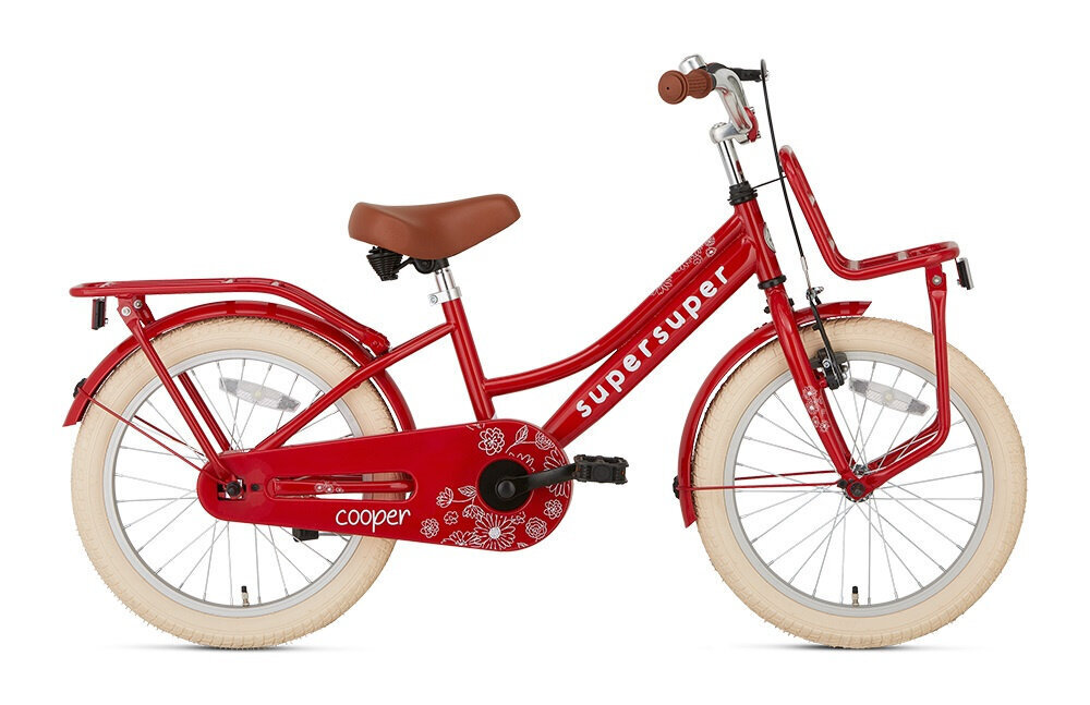 Laste jalgratas Supersuper Cooper 18", 28 cm, punane цена и информация | Jalgrattad | kaup24.ee