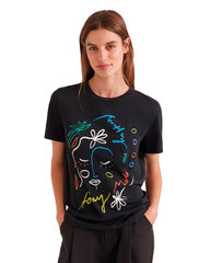 Женская футболка Desigual 343504, черная цена и информация | Женские футболки | kaup24.ee